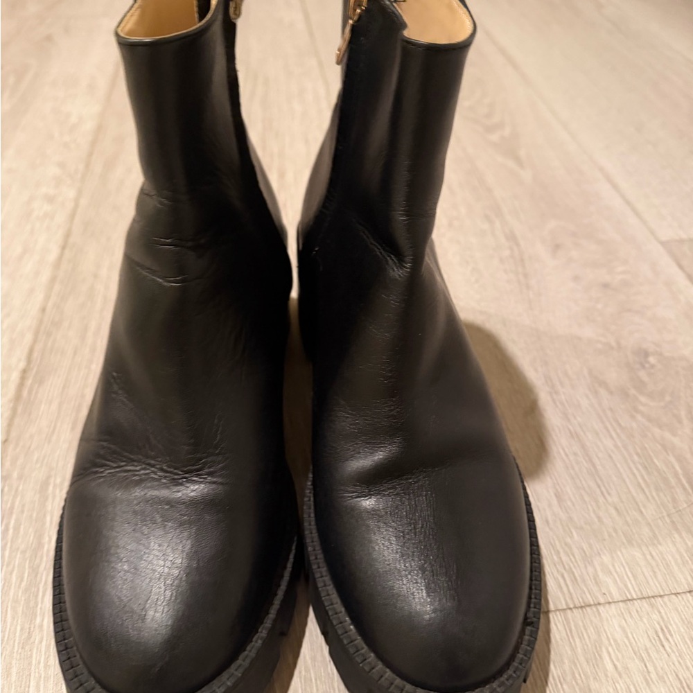 NWOT Coach “Chrissy” Black Leather Heeled Ankle Booties Size 7 - Picture 13 of 13